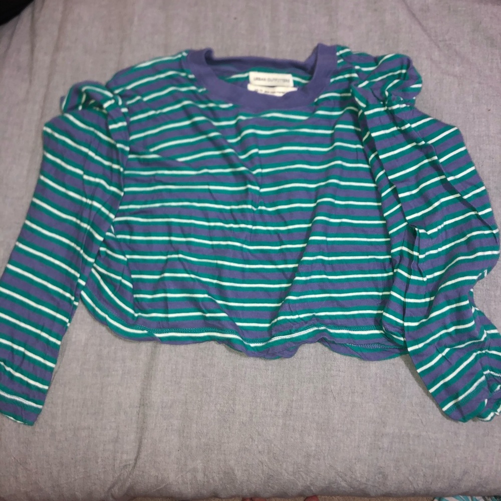 striped, cropped, long sleeve